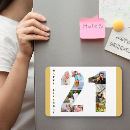 Foto Collage op nummer 21 Happy 21st Birthday Magneet