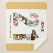 Foto collage op nummer 21 Neutrale 21e verjaardag Sherpa Deken (Voorkant)