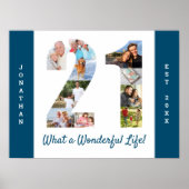 Foto collage op nummer 21 Vorm voor 21e verjaardag Poster (Voorkant)