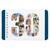 Foto collage op nummer 30 - 30e verjaardag magneet (Horizontaal)