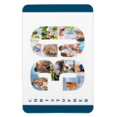 Foto collage op nummer 30 - 30e verjaardag magneet (Verticaal)