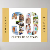 Foto collage op nummer 30 Neutrale 30e verjaardag Poster (Voorkant)