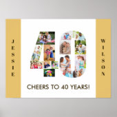 Foto collage op nummer 40 Neutraal 40e verjaardag Poster (Voorkant)
