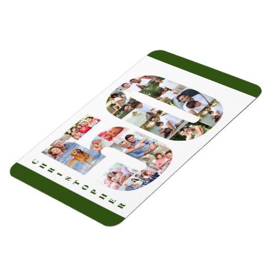 Foto collage op nummer 50 - 50e verjaardag magneet (Linkerzijde)