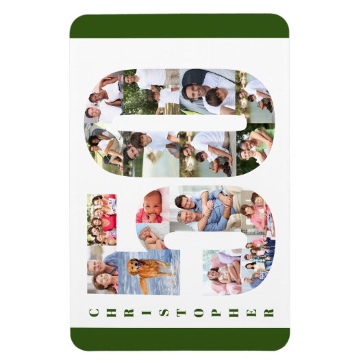 Foto collage op nummer 50 - 50e verjaardag magneet (Verticaal)