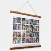 Foto collage op wit - 4 rijen 7 kolommen hangend wandkleed (Gebogen)