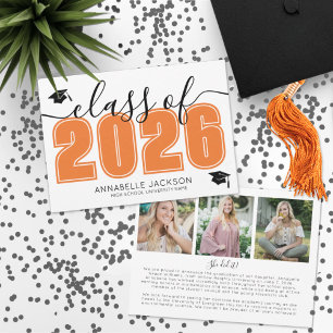 Foto Collage Oranje Afstuderen Aankondiging