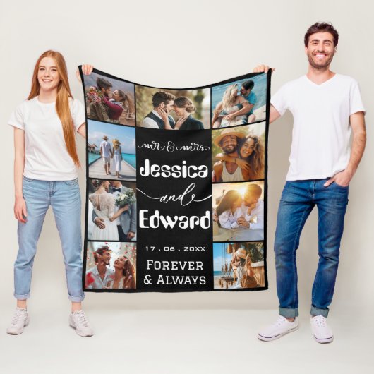 Foto Collage Paar 9 Afbeeldingen Voor altijd en al Fleece Deken (In situ)