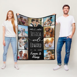 Foto Collage Paar 9 Afbeeldingen Voor altijd en al Fleece Deken