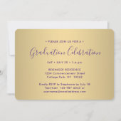 Foto: Collage Paars and Gold Graduparty Kaart (Achterkant)