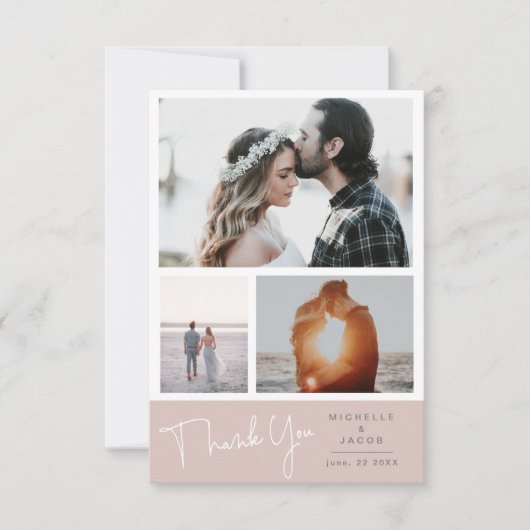 foto collage pastel Dank je Foto Kaart (Voorkant)