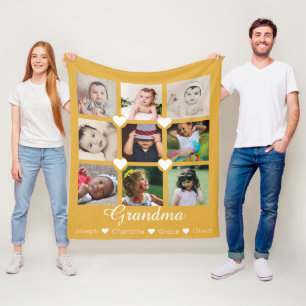 Foto Collage personaliseerde 9 foto's met hart Fleece Deken