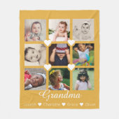 Foto Collage personaliseerde 9 foto's met hart Fleece Deken (Voorkant)