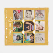 Foto Collage personaliseerde 9 foto's met hart Fleece Deken (Voorkant (Horizontaal))