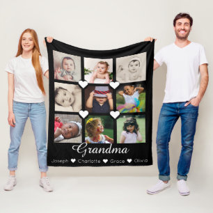 Foto Collage personaliseerde 9 foto's met hart Fleece Deken