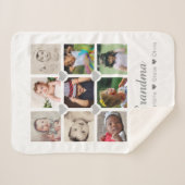 Foto Collage personaliseerde 9 foto's met hart Sherpa Deken (Voorkant (horizontaal))