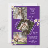 Foto Collage Persoonlijk 4 Afbeeldingen Paars Aankondiging (Voorkant)