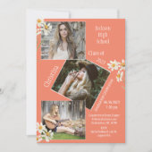 Foto Collage Persoonlijk 4 Afbeeldingen Sinaasappe Aankondiging (Voorkant)