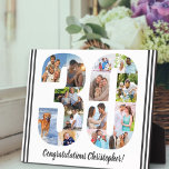 Foto Collage Persoonlijk Aantal 30 Geboortedag Fotoplaat<br><div class="desc">30th Birthday Plaque - gepersonaliseerd met een fotocollage van je favoriete foto's en aangepaste tekst. Het fotomalplaatje is opstelling klaar voor u om uw foto's toe te voegen, die in de vorm van een aantal 30 zullen worden getoond. De formulering, die momenteel luidt "Gefeliciteerd [naam]!", kan ook worden aangepast. Blader...</div>