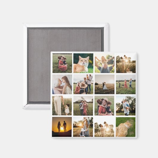 Foto Collage Persoonlijk Magneet (Voorkant / Achterkant)