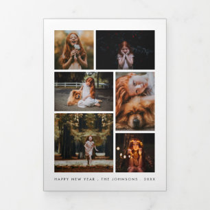 Foto Collage Persoonlijk Nieuwjaarsnieuwsbrief Drieluik Wenskaart