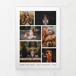 Foto Collage Persoonlijk Nieuwjaarsnieuwsbrief Drieluik Wenskaart