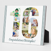 Foto Collage Persoonlijk nummer 16 Geboortedag Fotoplaat (Zijkant)