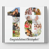 Foto Collage Persoonlijk nummer 18 Birthday Fotoplaat (Voorkant)