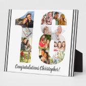 Foto Collage Persoonlijk nummer 18 Birthday Fotoplaat (Zijkant)