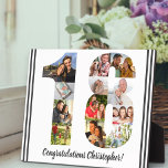 Foto Collage Persoonlijk nummer 18 Birthday Fotoplaat<br><div class="desc">18e verjaardag van de Verjaardag - gepersonaliseerd met een fotocollage van uw favoriete foto's en douanetekst. Het fotomalplaatje is opstelling klaar voor u om uw foto's toe te voegen, die in de vorm van aantal 18 zullen worden getoond. De formulering, die momenteel luidt "Gefeliciteerd [naam]!", kan ook worden aangepast. Blader...</div>