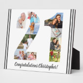 Foto Collage Persoonlijk nummer 21 Birthday Fotoplaat (Zijkant)