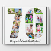 Foto Collage Persoonlijk nummer 70 Birthday Fotoplaat (Voorkant)