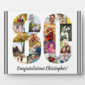 Foto Collage Persoonlijk nummer 80 Birthday Fotoplaat (Voorkant)