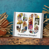 Foto Collage Persoonlijk nummer 80 Birthday Fotoplaat (Zijkant)