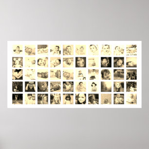 Foto Collage Persoonlijk (Sepia) Poster