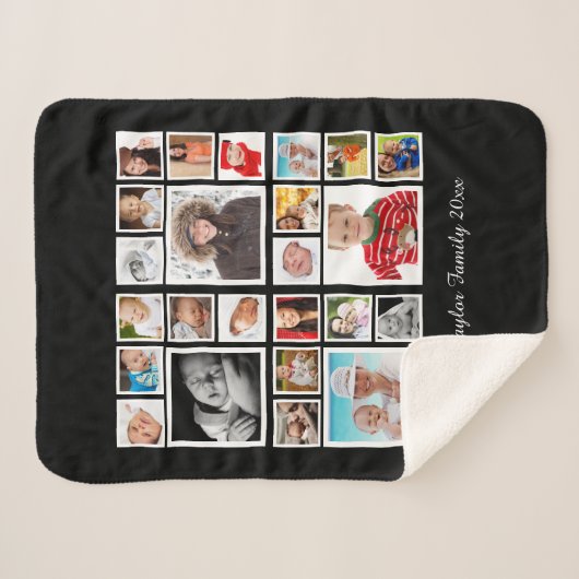 Foto Collage Persoonlijk Sherpa Deken (Voorkant (horizontaal))