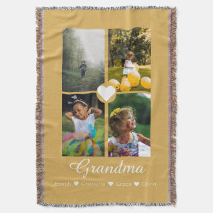 Foto Collage persoonlijke 4 foto's met hart Deken