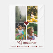 Foto Collage persoonlijke 4 foto's met hart Fleece Deken (Voorkant)