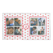 Foto Collage Persoonlijke Familie Red Hearts King Kussensloop (Achterkant-Links)