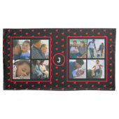 Foto Collage Persoonlijke Familie Rode Harten Zwar Kussensloop (Voorkant-Links)