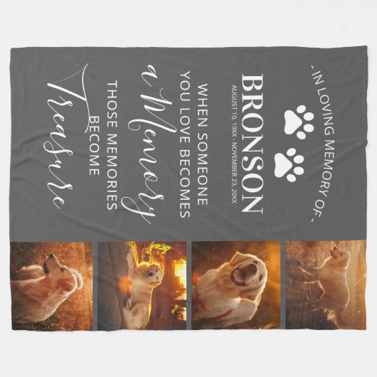 Foto Collage - Pet Memorial Keepslag Fleece Deken (Voorkant (Horizontaal))