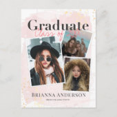 Foto Collage Pink Afstuderen Aankondiging (Voorkant)