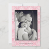 Foto: Collage Pink Damask-Birth Announding Aankondiging (Achterkant)