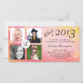 Foto Collage Pink Girl Afstuderen Aankondiging (Voorkant)