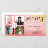 Foto Collage Pink Girl Afstuderen Aankondiging (Voorkant / Achterkant)