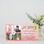 Foto Collage Pink Girl Afstuderen Aankondiging (Staand voorkant)