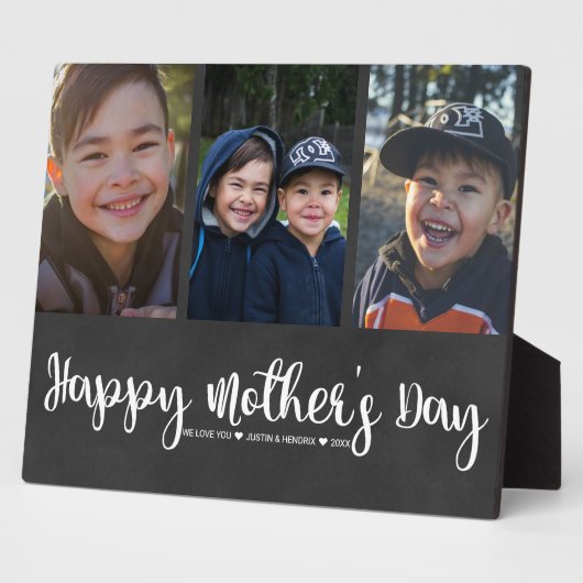 Foto Collage Plaque | Happy Moederdag Fotoplaat (Zijkant)