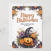 Foto Collage Pompoen Heks Pet Halloween Kaart (Voorkant)