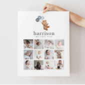 Foto Collage Poster - Beer 3 Blauwe ballonnen