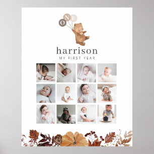 Foto Collage Poster - Beer Brown 3 ballonnen